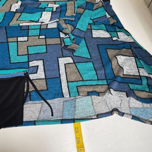 IC By Connie K Top Womens Large‎ Blue Abstract Art Colorblock Long Sleeve - Picture 13 of 14